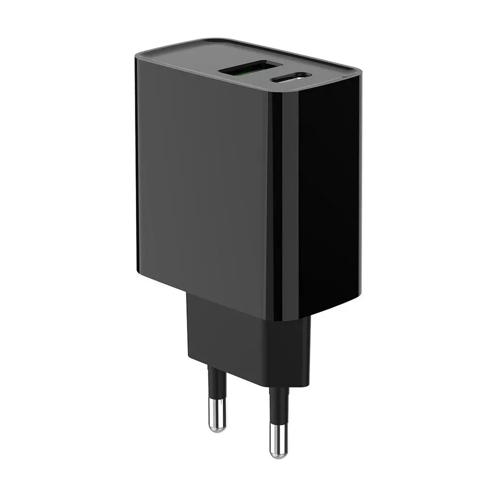 Зарядний пристрій Gembird 1xUSB-A + 1 Type-C (PD20Вт + QC3.0 18Вт) black (TA-UC-PDQC20-01-BK) - фото 3