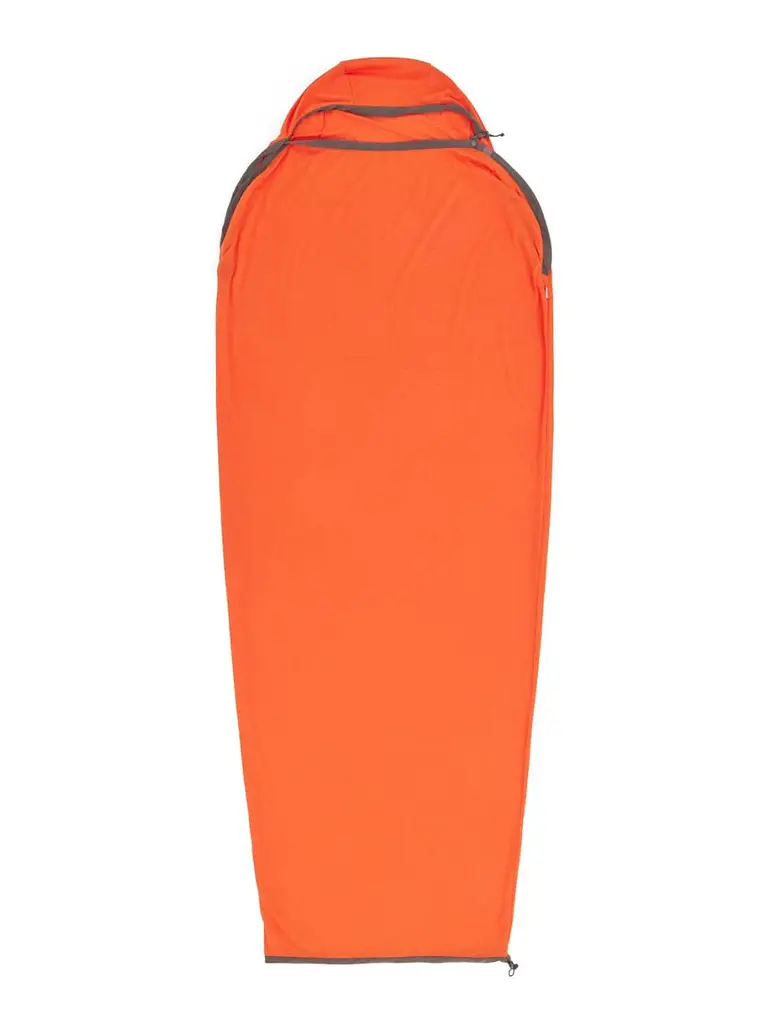 Вкладыш в спальник Sea to Summit Reactor Extreme Sleeping Bag Liner, Standart, Mummy w/ Drawcord 198 Оранжевый - фото 2