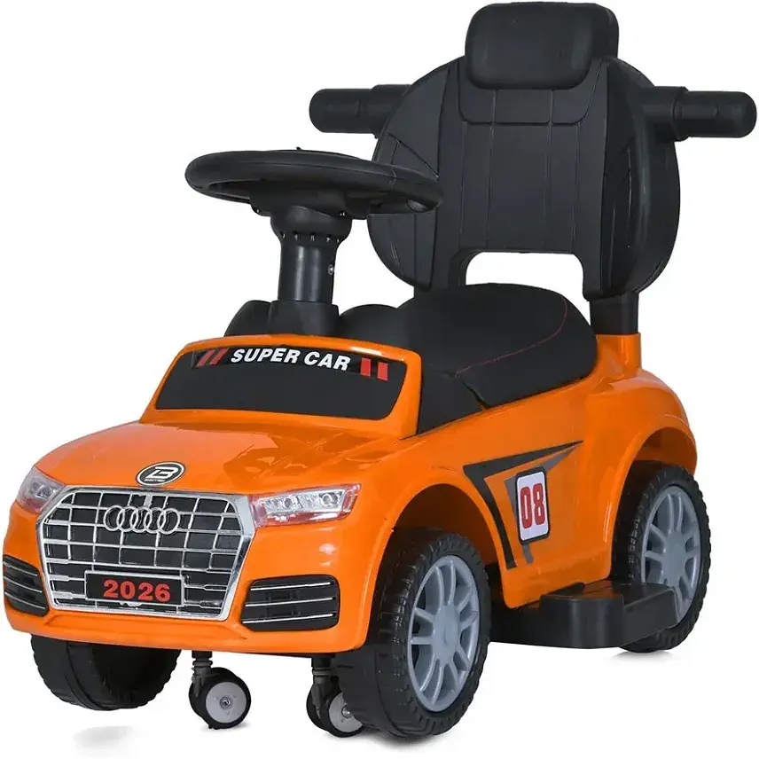 Детская каталка-толокар Bambi Racer M 5045L-7 с родительской ручкой оранжевый - фото 3