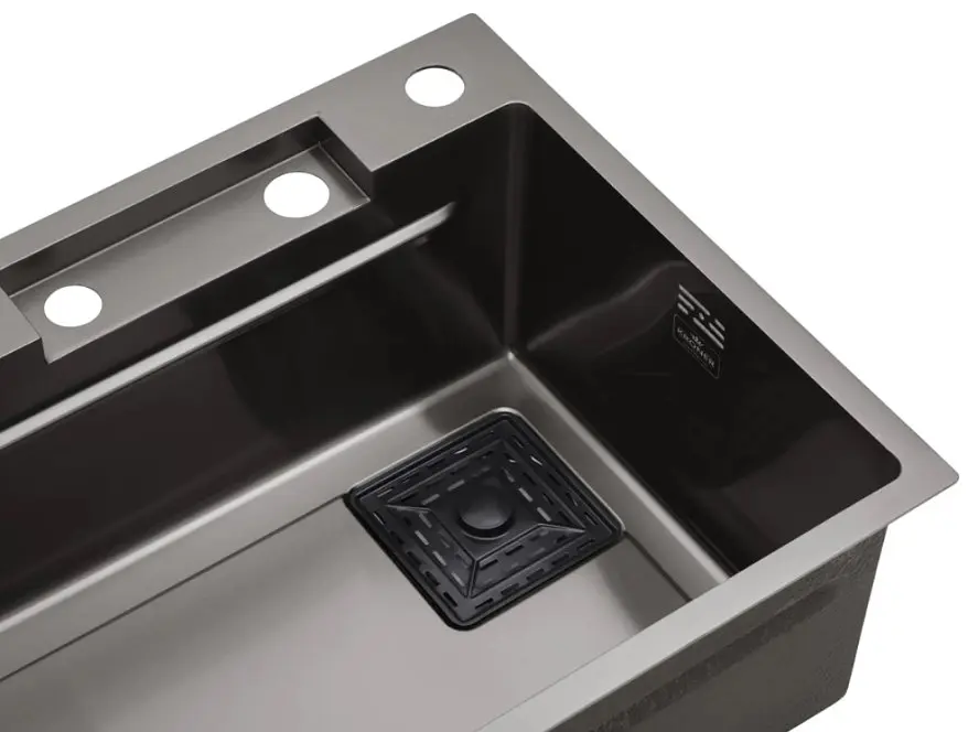 Кухонна мийка Kroner KRP Schwarze - SET7545HM PVD (3.0/0.8 мм) (CV033382) - фото 12