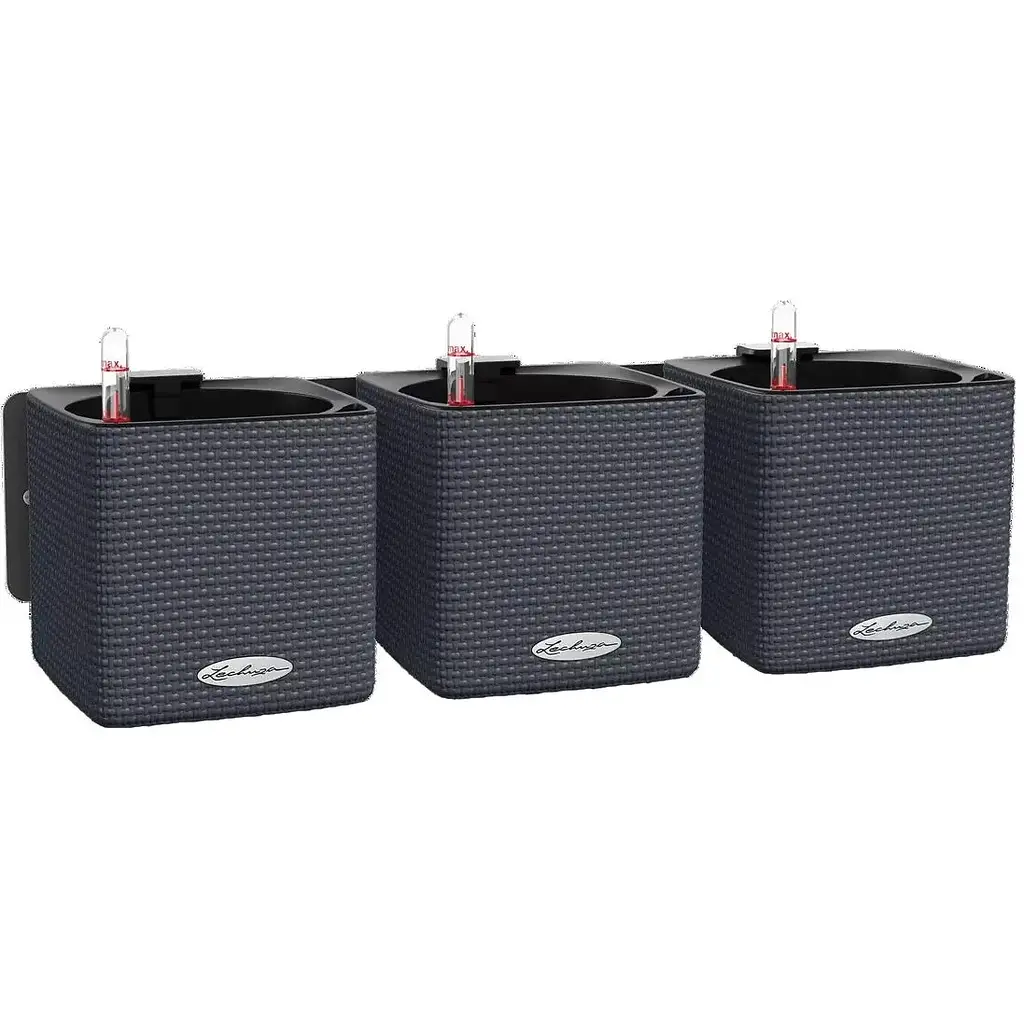 Комплект вазонів з кріпленням Lechuza Green Wall Home Kit Color 48х6х14 см сірий (13399)