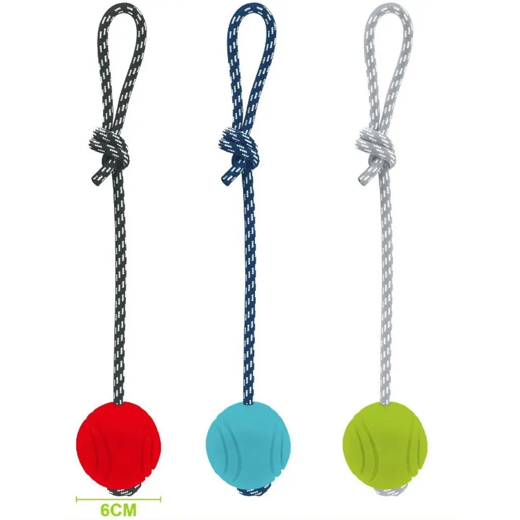 Игрушка для собак Nunbell Мяч на шнурке в ассортименте - фото 2