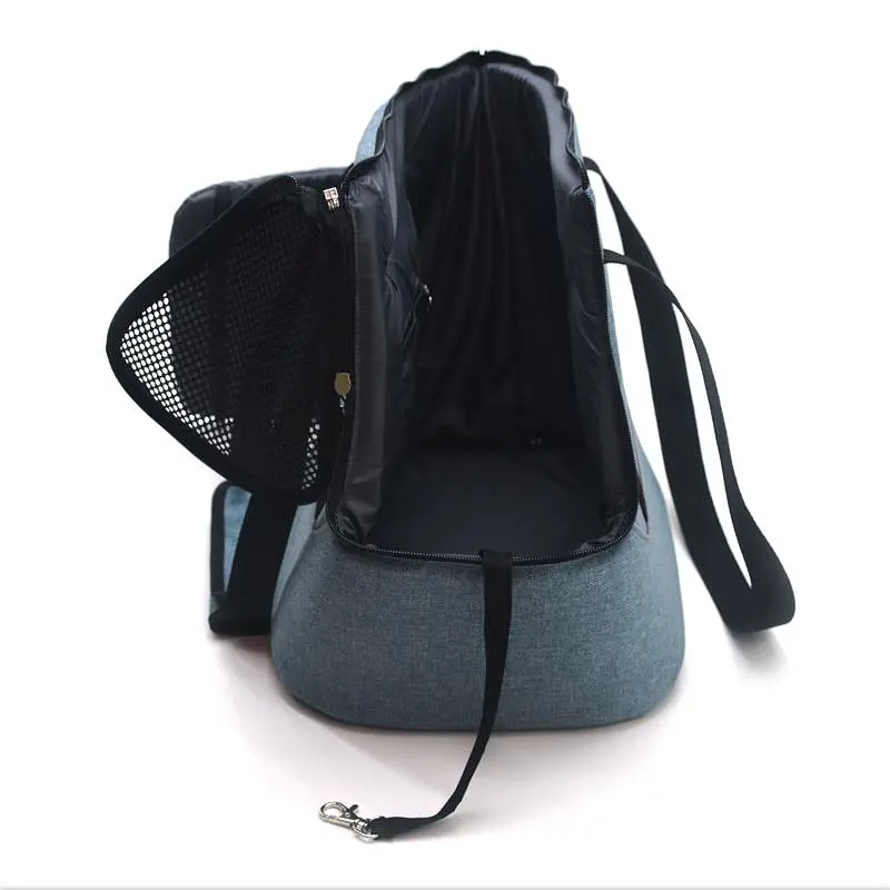 Сумка переноска Zoo-hunt Брюс для котів та малих порід собак №0 23х35х31 см синя - фото 2