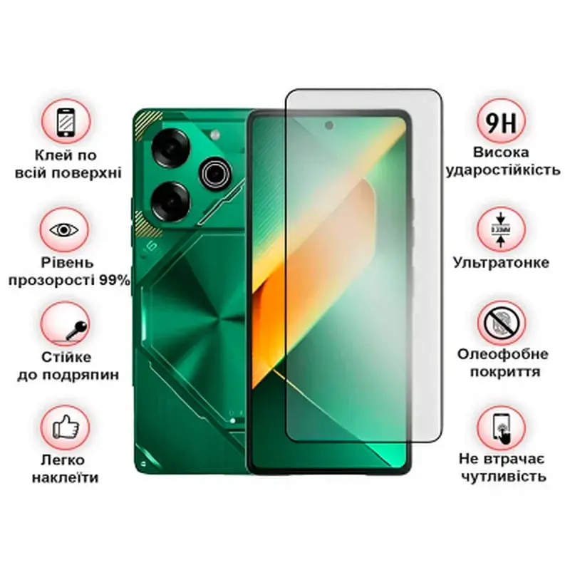 Скло захисне BeCover Tecno POVA 6 Neo (LI6) 6.78" Black (711581) - фото 3