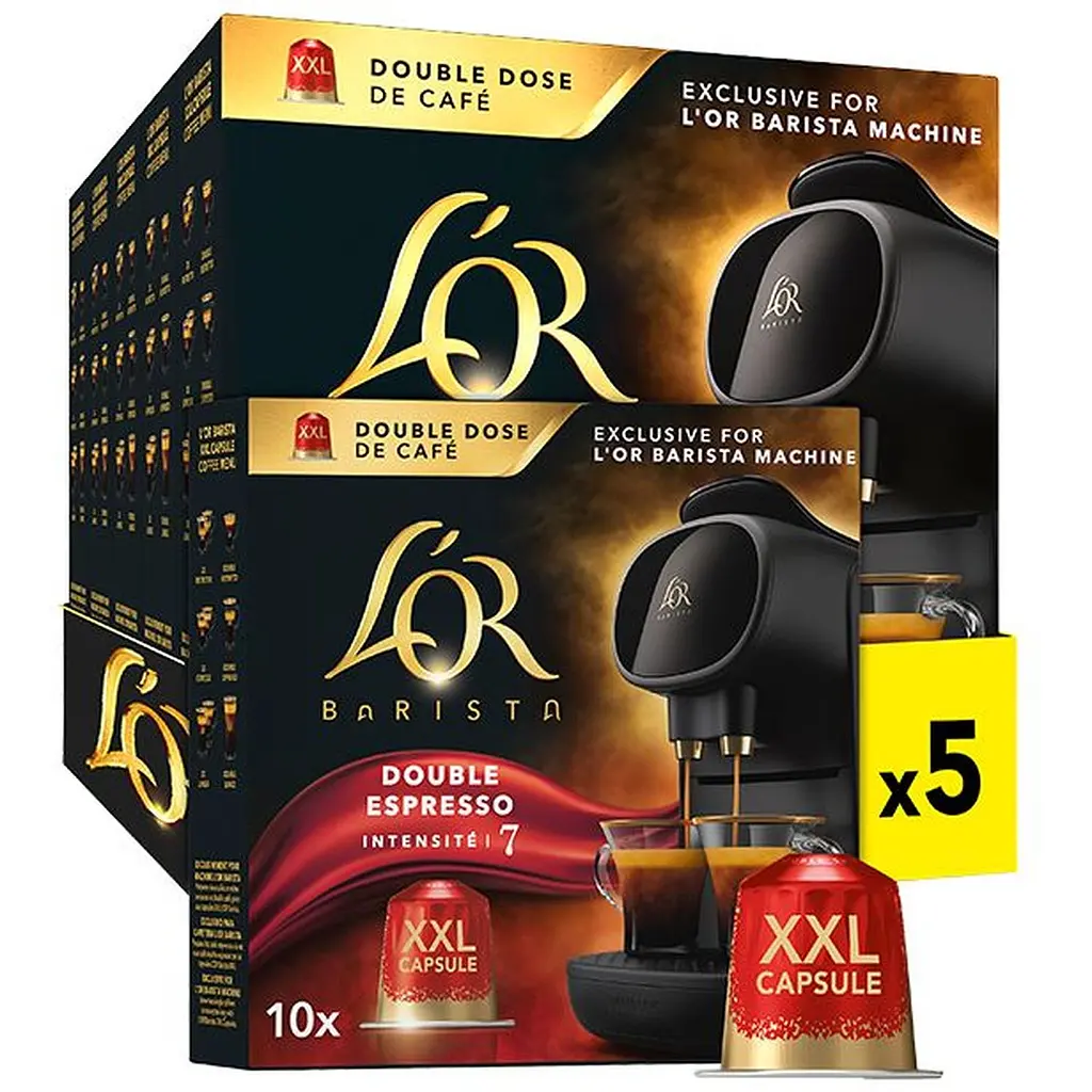Набор кофе в капсулах L'OR Double Ristretto 50 капсул (5 п. х 10 шт.) - фото 2