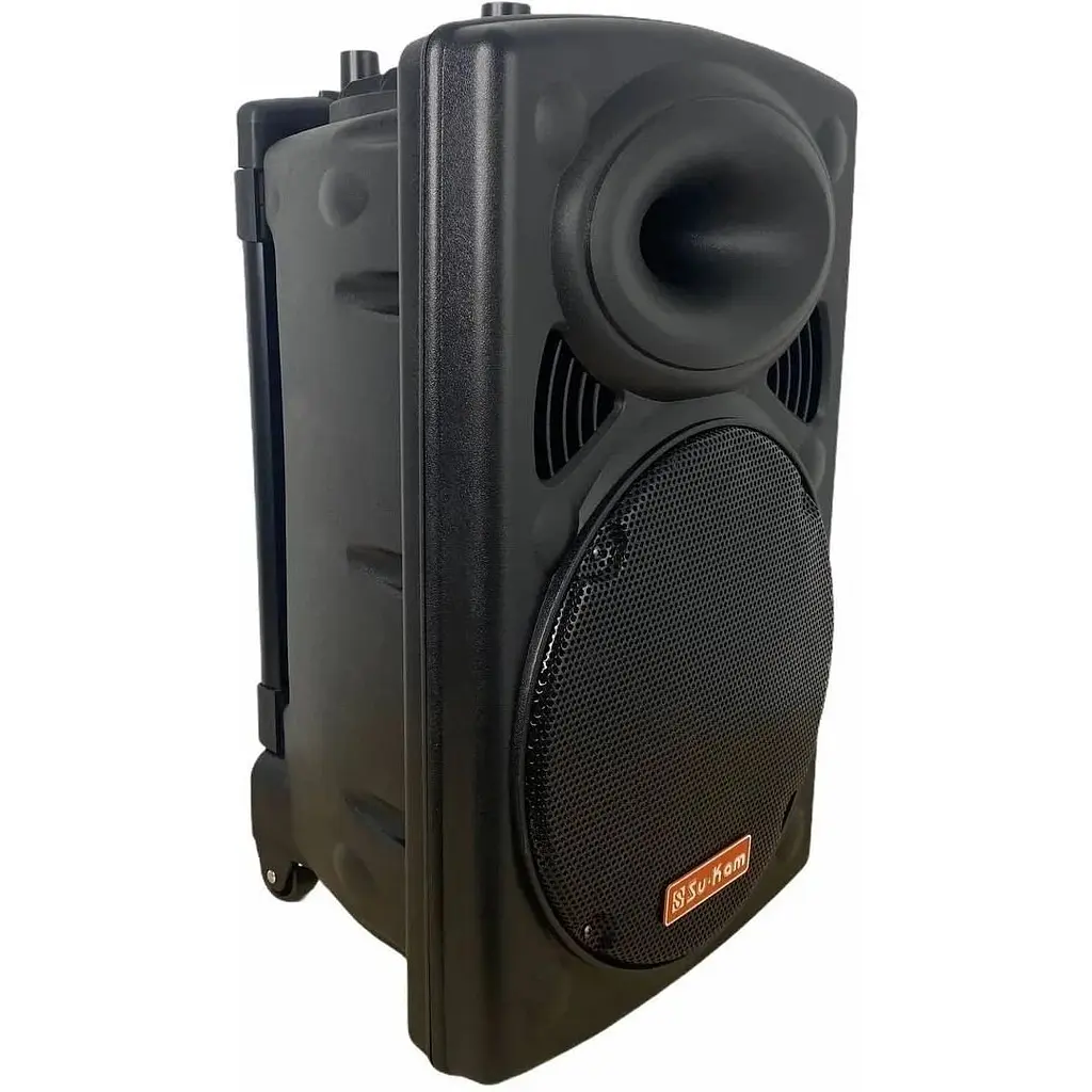 Акумуляторна акустична система XPRO BT-120D колонка валіза 150Вт USB SD FM радіо Bluetooth 2 радіомікрофони ДУ чорна (4382) - фото 2