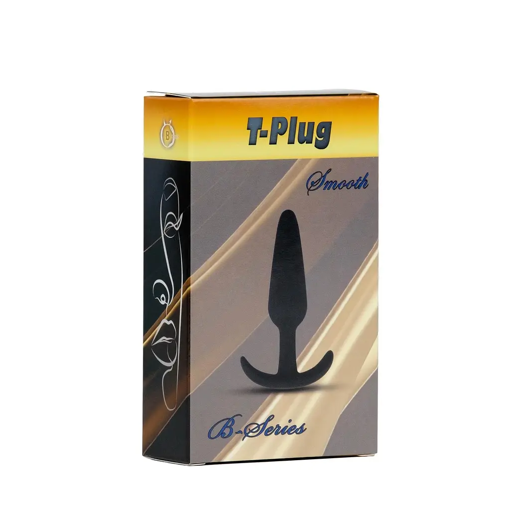 Анальна пробка для носіння B-Series T-Plug Smooth, 12х2.8 см, чорний - фото 2
