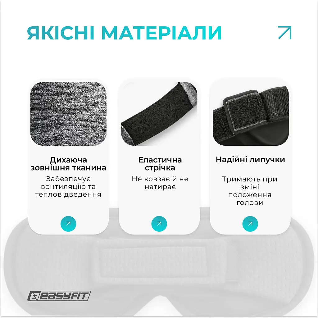 Маска для сну 3D EasyFit Dream з ефектом пам’яті (сіра) - фото 5