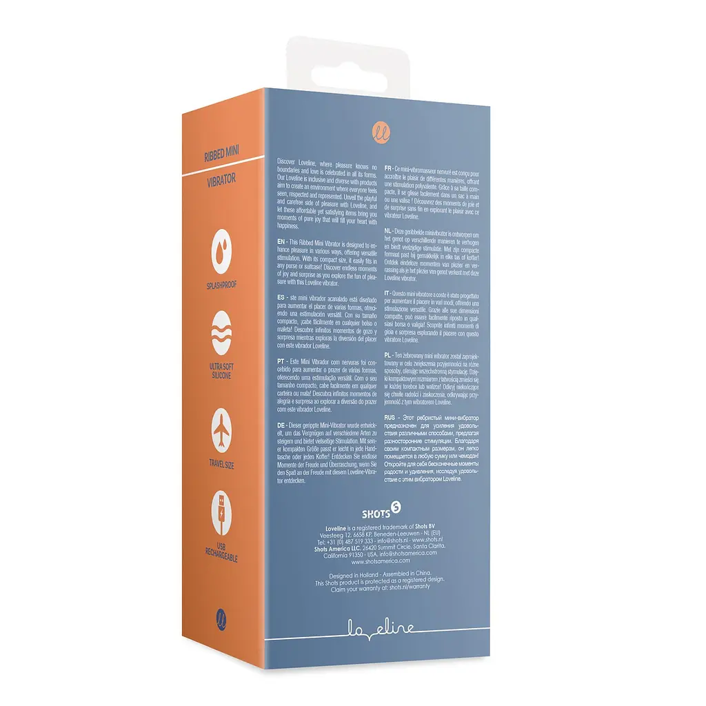 Вібратор Loveline Ribbed Mini 14.1 см синій - фото 9