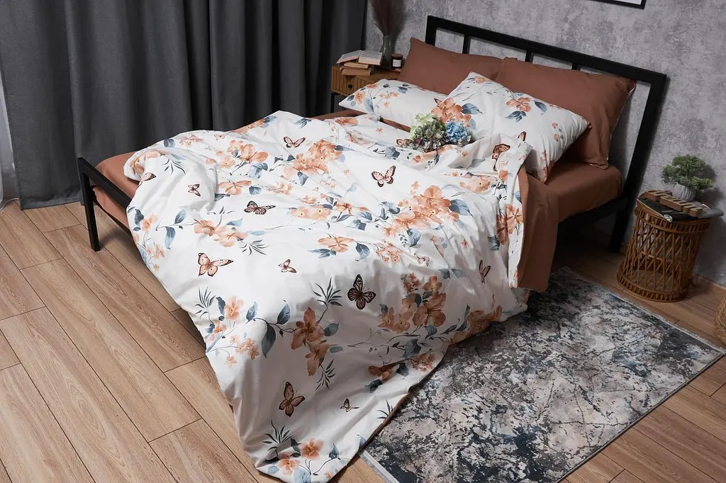 Комплект постельного белья Moon&Star Бязь Gold Люкс Flora King Size 220x240 наволочки 4х50х70 - фото 8