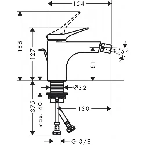 Змішувач для біде Hansgrohe Vivenis 75200670 чорний матовий - фото 2