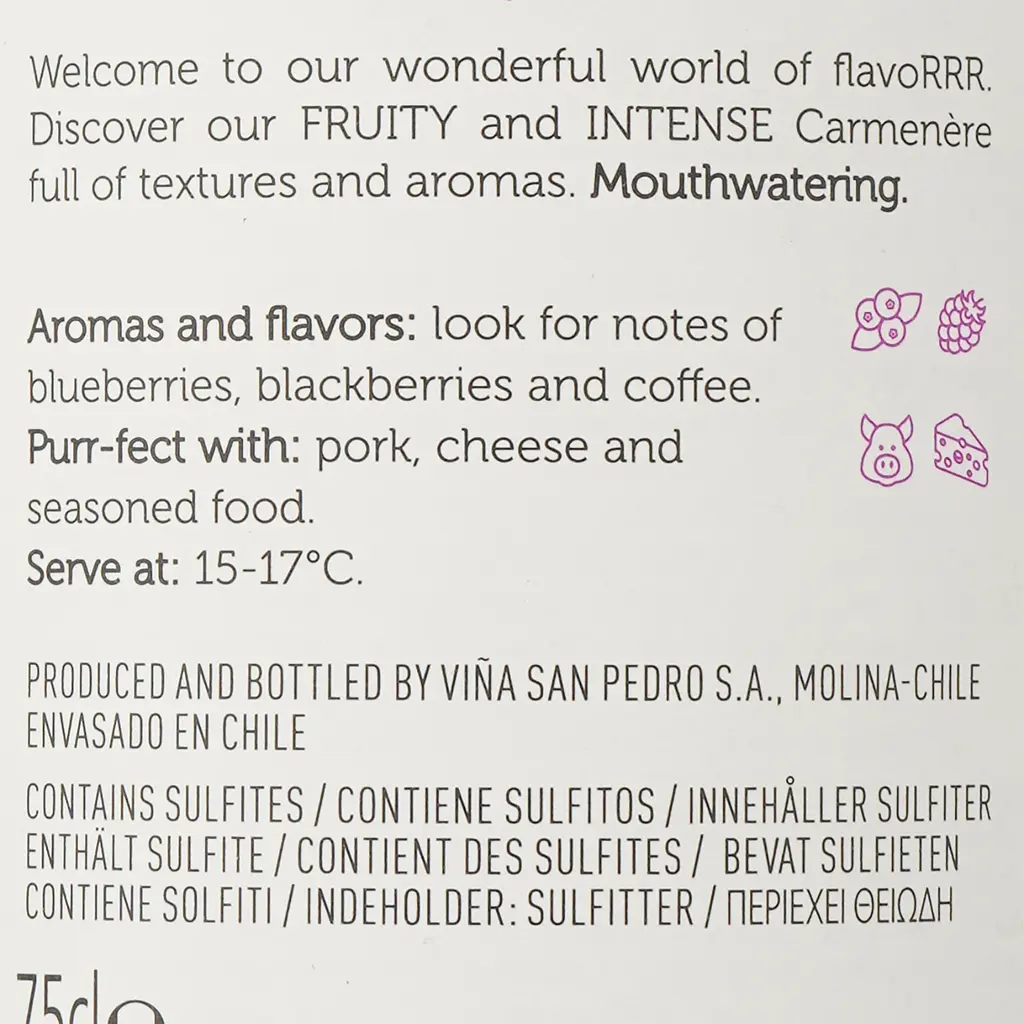 Вино Gato Negro Carmenere, красное, сухое, 13,2%, 0,75 л - фото 3