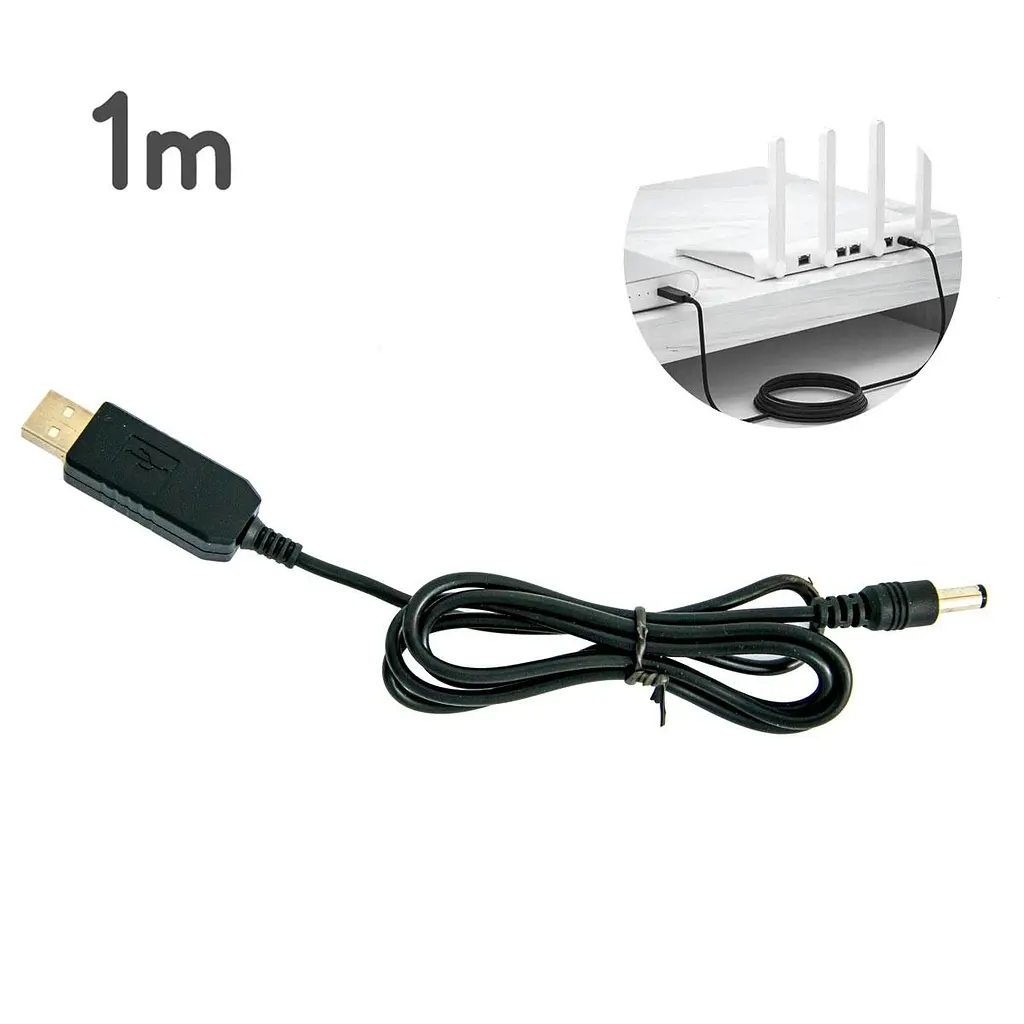 Кабель живлення USB DC 5.5 мм, кабель для роутера, модема, павербанка, довжина 1 м - фото 2