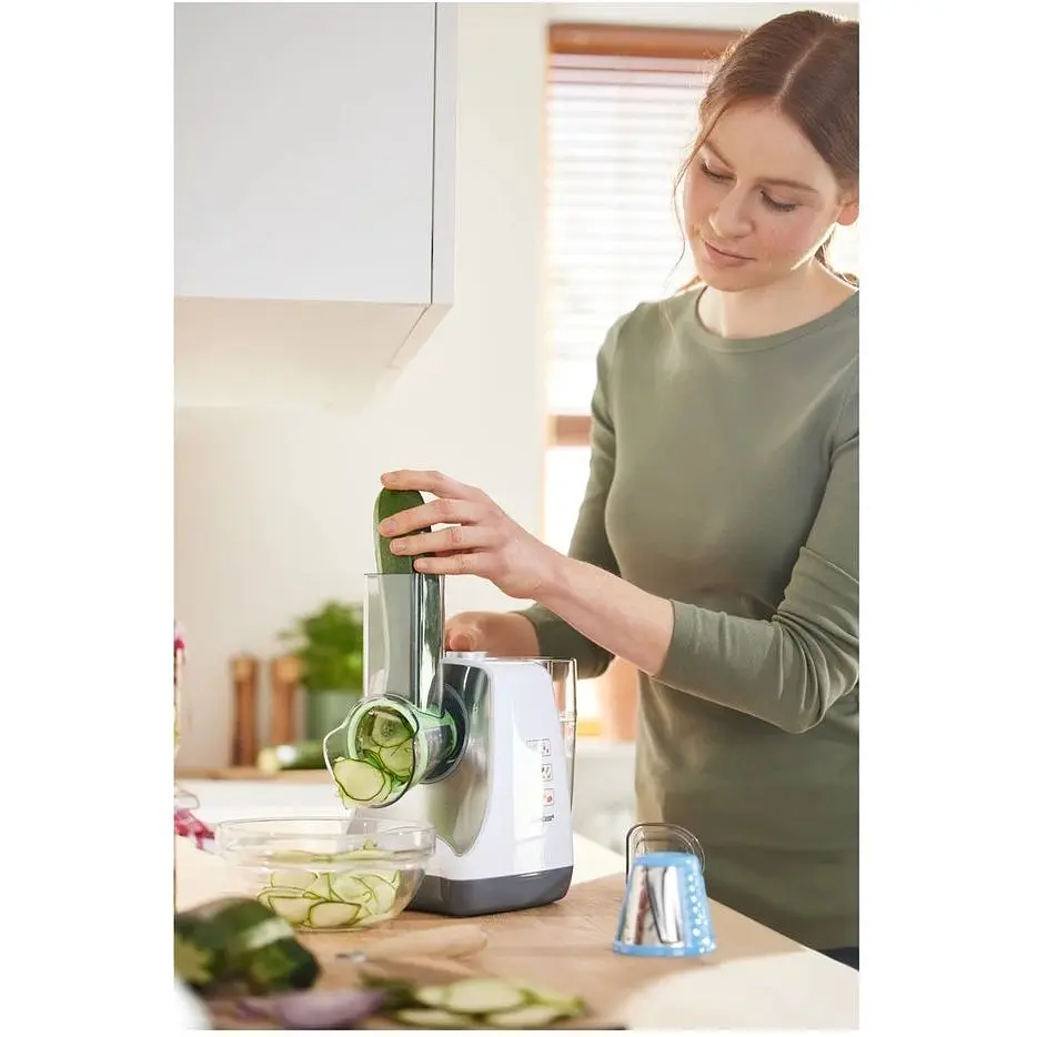 Овочерізка електрична терка SilverCrest SGR 150 E2 мультитерка з 5 насадками та відсіком для зберігання - фото 8