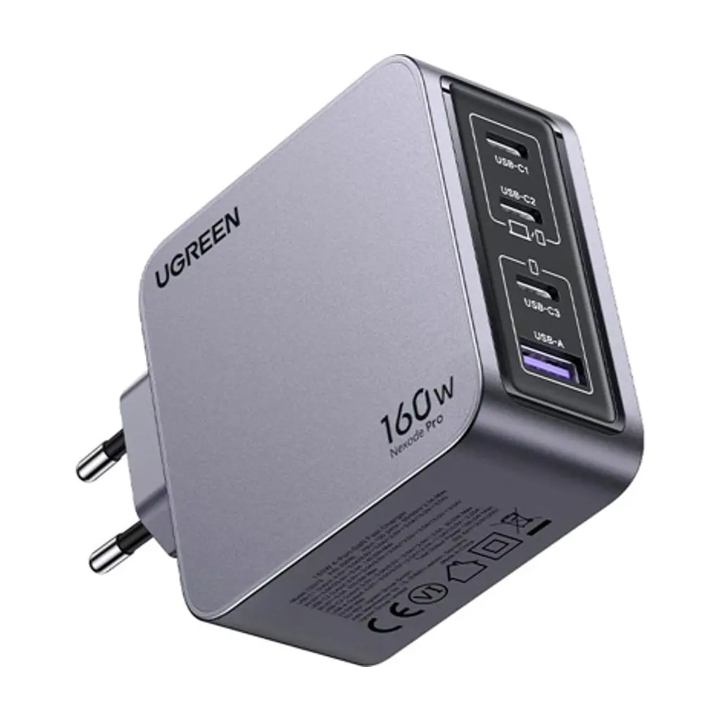 Зарядний пристрій Ugreen 4xUSB 160W (3xUSB-C + USB-A) Gan Nexode Pro X763 (25877) - фото 9