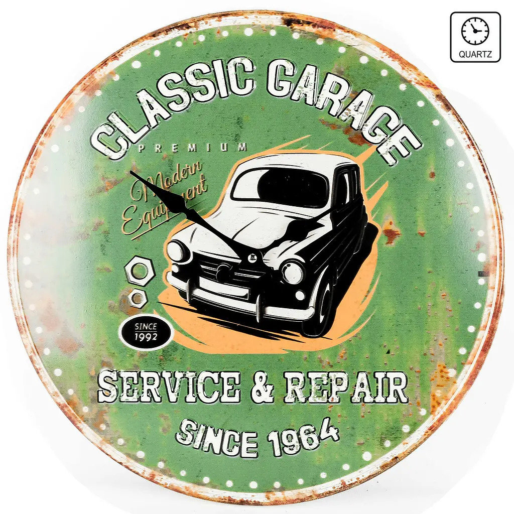 Часы настенные Technoline 596579 Classic Garage (596579), Зелёный - фото 2