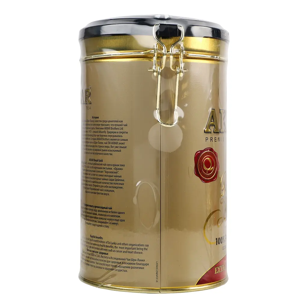 Чай Akbar Royal Gold чорний в металевій банці 150 г - фото 4