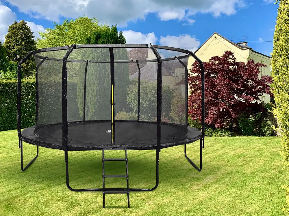 Батут садовий SkyFlyer black 14 футов зі сходами 426 см (TR0036) - фото 14