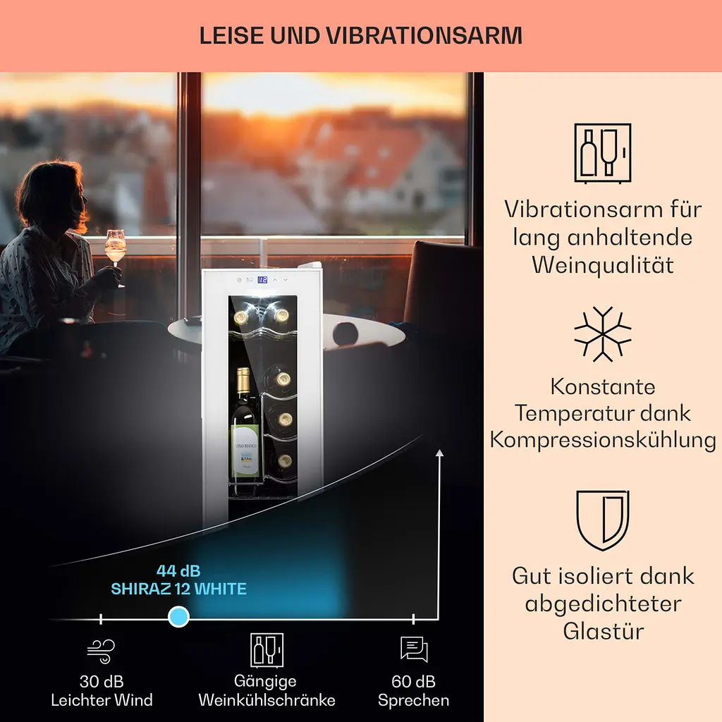 Винный холодильник Klarstein Shiraz 12 Slim Uno 32 (10040213) - фото 2