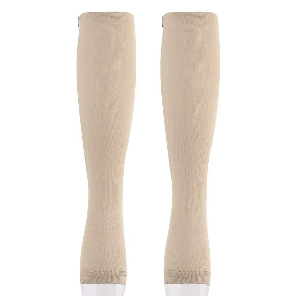 Чулки компрессионные коричневые на молнии размер L/XL гольфы от варикоза Zip-up Compression Socks - фото 7