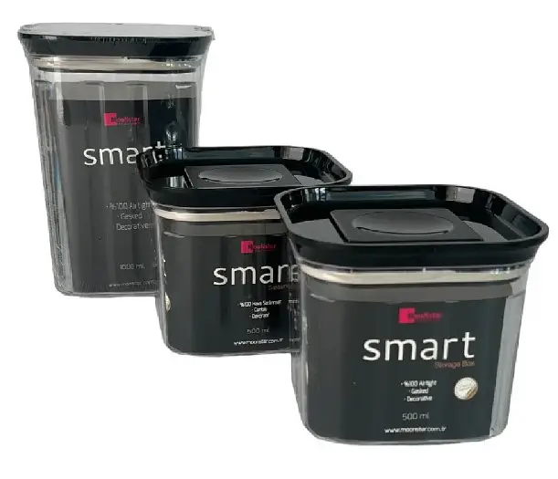 Набір акрилових контейнерів Motek Smart 3 шт з кришкою (0,5 л + 0,5 л + 1 л) (SM-SET) - фото 4