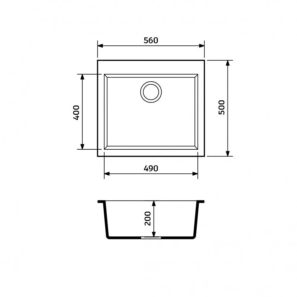 Кухонна мийка Adamant UNIVER avena 560x500x200 мм, без крила 56 см - фото 2