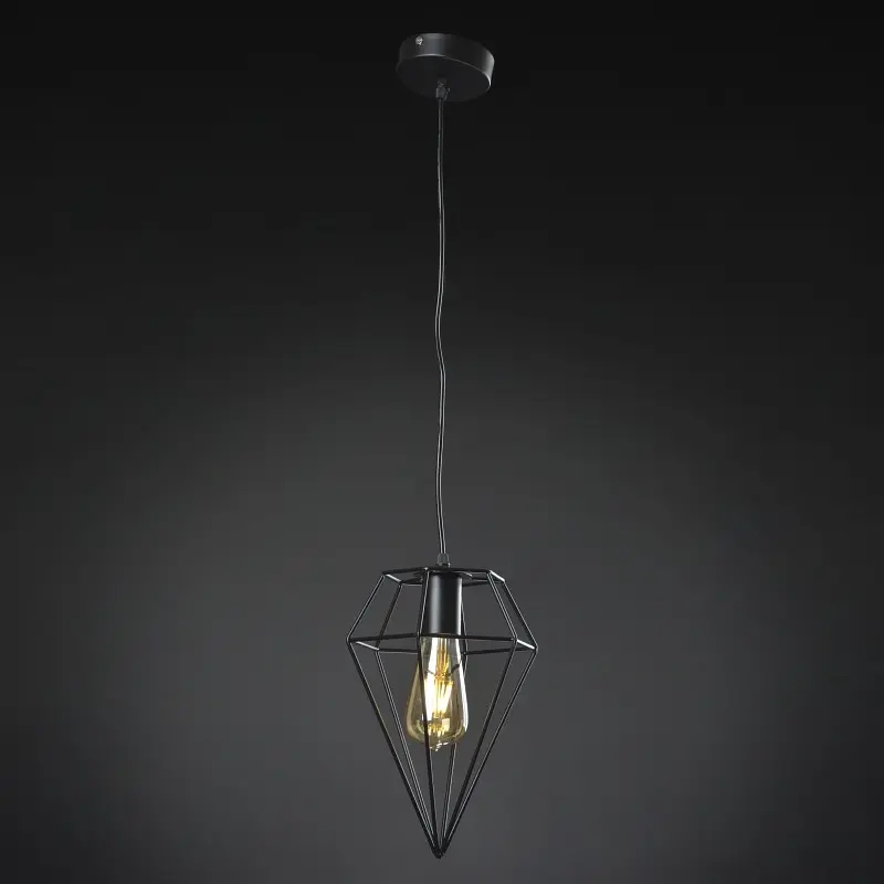 Люстра Brille подвесная лофт в спальню E27 60W BK (BL-394S/1) - фото 6