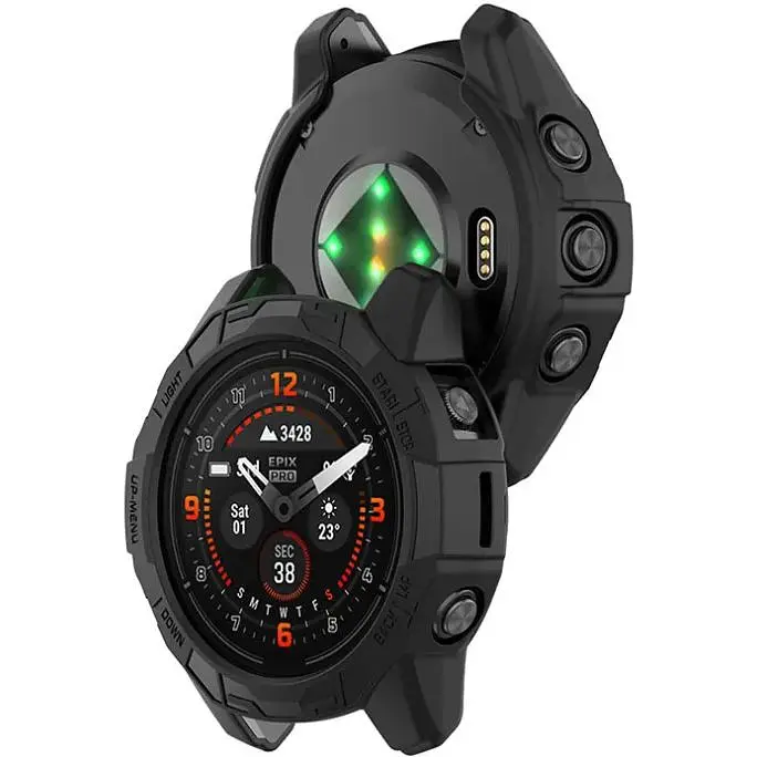 Чохол-бампер DK CDK для Garmin Epix (Gen 2) 47mm Силікон Outlines (018565) (black) - фото 2