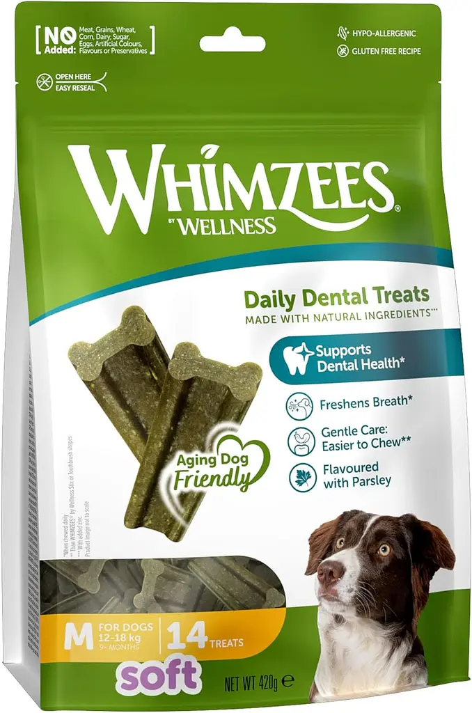 Натуральні ласощі для зубів собак WHIMZEES Soft Daily Dental Treats, M 14 шт. - фото 2