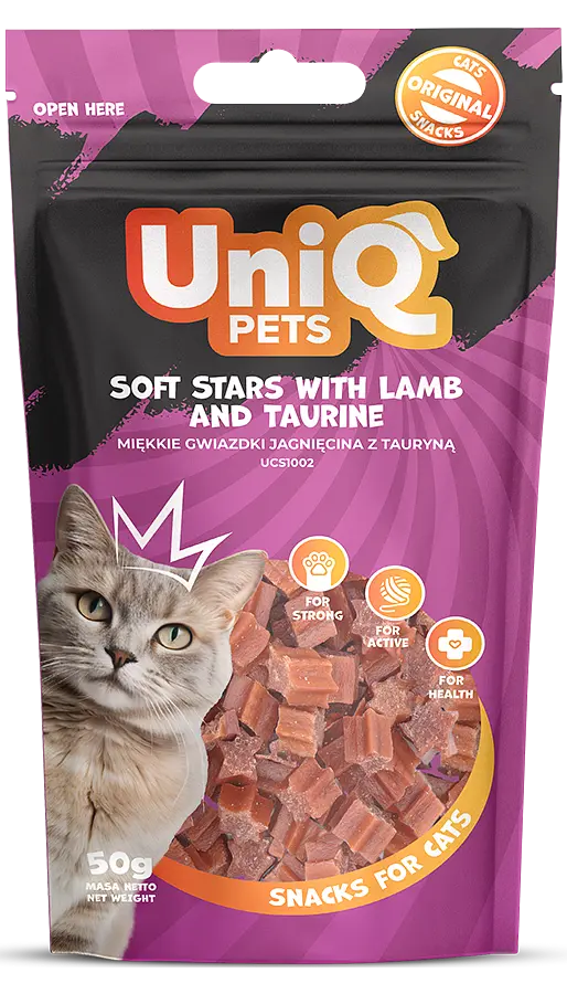 Ласощі для котів Uniq PETS CAT SNACKS MIMI м'які зірочки з ягнятиною та таурином, 50 г - фото 3