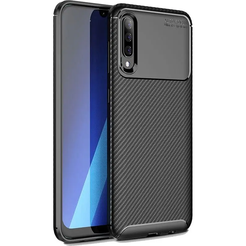 Чохол-накладка Toto TPU Carbon Fiber 1.5 mm Case Samsung Galaxy A70 Black - фото 2