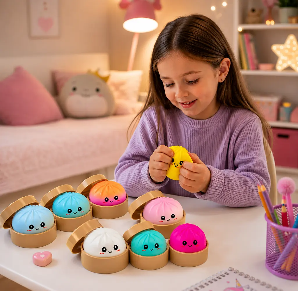 Антистрес-іграшка Squishy "Пельмешка" у коробочці / Сквіш бао-булочка, пельмень 5,5 см / Іграшка антистрес сквіш Squishy Dumpling - фото 4