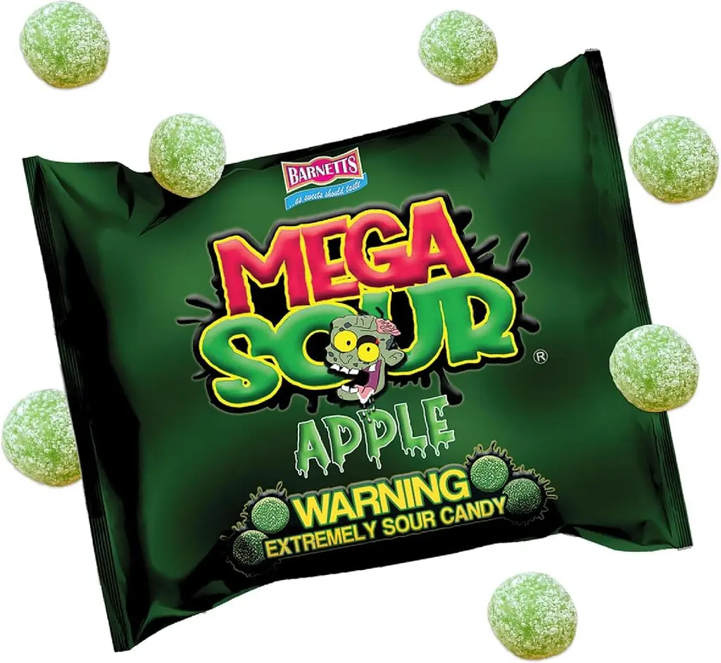 Кислі цукерки Barnetts Sweets Mega Sour Apple Candy 104г - фото 2