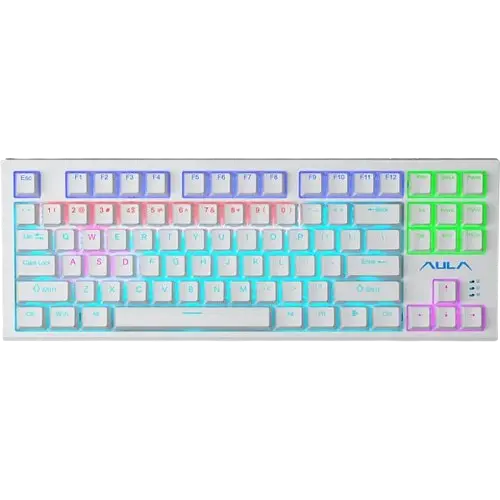 Клавіатура Aula F3032 Dark Yellow keys RGB White (6948391204680) - фото 3