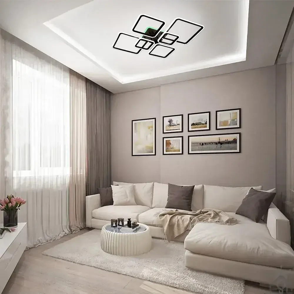 Смарт люстра керована світлодіодна OVAL RGB 7S 120 Вт SMART 960x750x110 мм Чорна ESLLSE - фото 5