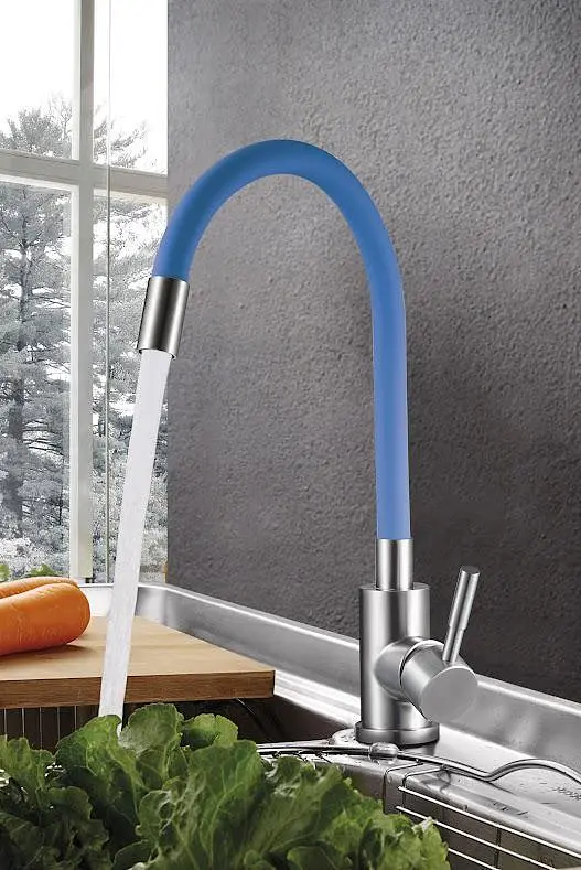 Змішувач для кухні Udis EZA4-F090BU гнучкий гусак нержавіюча сталь синій 30412 - фото 5