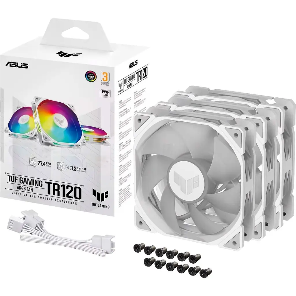 Комплект вентиляторів ASUS TUF Gaming TR120 ARGB Triple Pack White (90DA0093-B09020) - фото 8