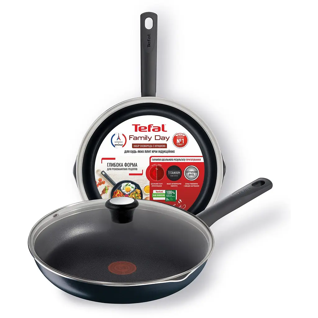 Сковорода з кришкою Tefal Family Day, 28 см (B5660653UA) - фото 3