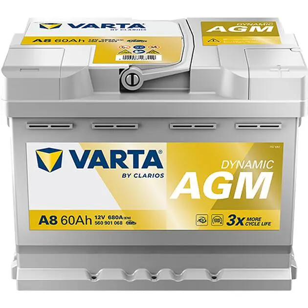 Автомобільний акумулятор VARTA Silver Dynamic AGM D52 6СТ-60Ah АзЕ 680A (EN) 560901068