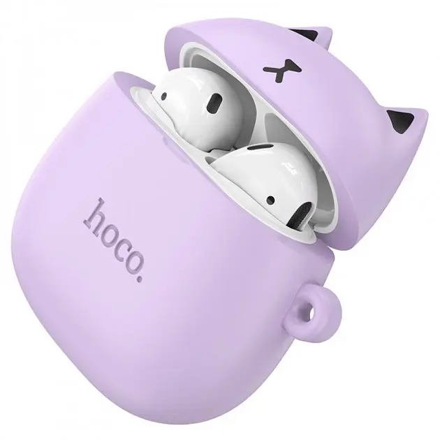 Беспроводная стерео гарнитура Hoco EW45 TWS, BT5.3, 30mAh, 350mAh, 4h, Lilac Cat, Фиолетовый - фото 3
