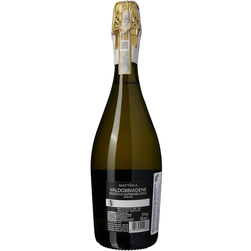 Ігристе вино Mattiola Valdobbiadene Prosecco Superiore DOCG Extra Dry 11% 0.75 л - фото 4
