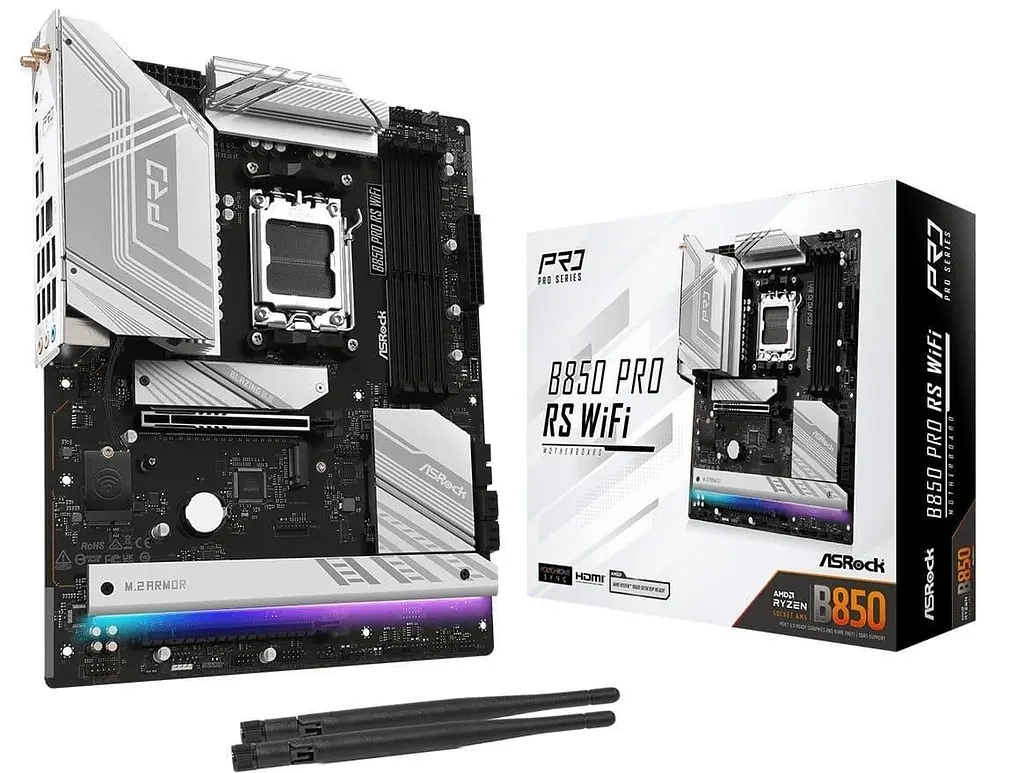 Материнська плата AsRock B850 PRO RS WIFI (B850 PRO RS WIFI) (Socket AM5, AMD B850, ATX) - фото 5