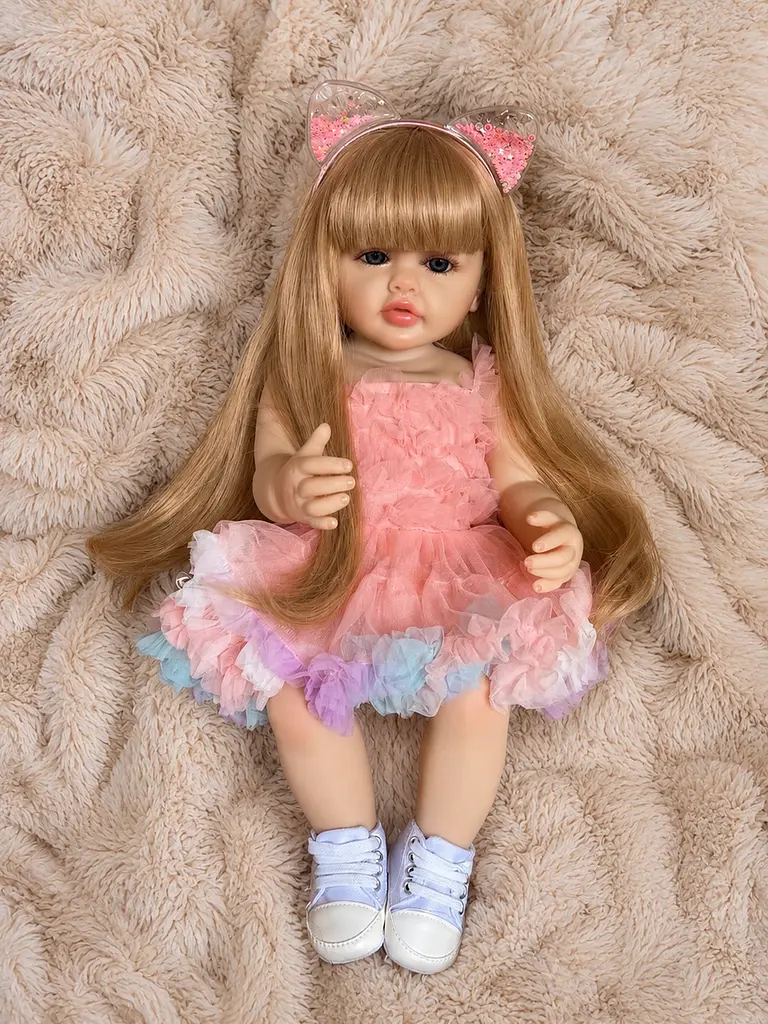 Реалістична Кукла Реборн 55 см повністю вінілова Doll Reborn Baby Born К0100312 - фото 5