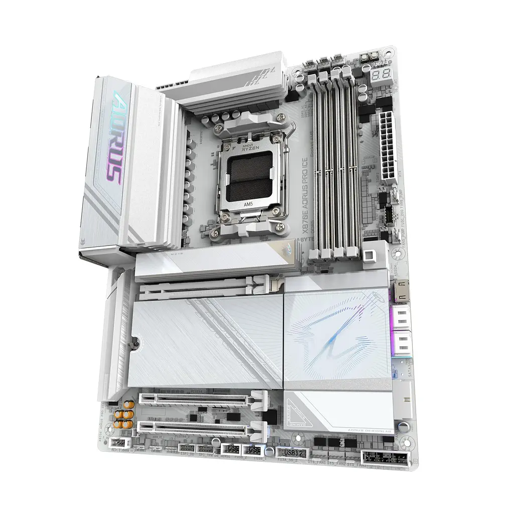 Материнская плата X870 AORUS PRO ICE sAM5 X870 4xDDR5 M.2 HDMI Wi-Fi BT ATX белый Gigabyte teh0018995 - фото 4