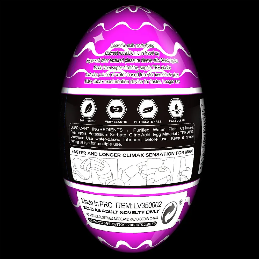 Мастурбатор яйцо Lovetoy Giant Egg Grind Ripples Edition прозрачный - фото 14