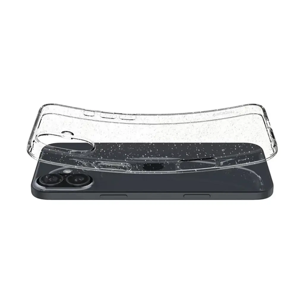 Чехол Spigen Liquid Crystal Glitter для iPhone 16 Crystal Quartz (ACS08192) + защитное стекло - фото 5