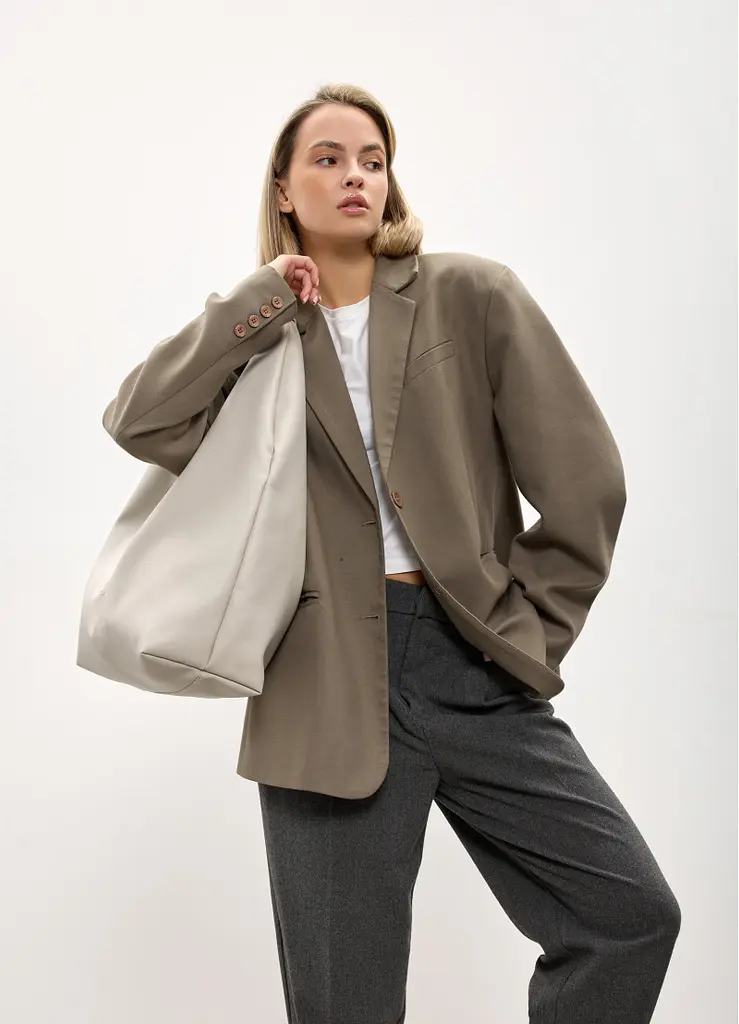 Сумка жіноча Sambag HOBO L сірий 34 х 37 х 16 см (53300030) - фото 2
