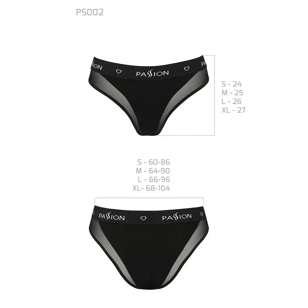 Трусики з прозорою вставкою Passion PS002 PANTIES M, black - фото 6