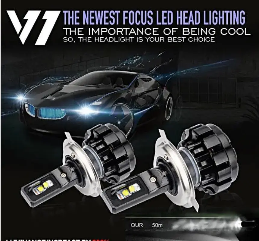 LED лампи автомобільні Focus Beam H3 вентилятор 4000Lm V 1+ / CSP / 35W / 6000K / IP67 / 12-24V 2шт - фото 2
