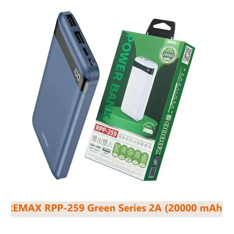 Внешний аккумулятор Remax RPP-259 20000 mAh (74 WH) синий - фото 3